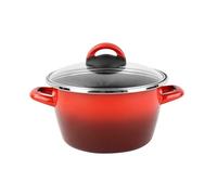Magefesa Olla 'Sfumato Rosso' Ø28cm CON tapa de vidrio color rojo