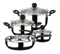 Magefesa - Practika batería de cocina, 7 piezas, fabricada en Acero Inoxidable, su fondo difusor garantiza la distribución de calor, INDUCCIÓN, fácil Limpieza y Apta lavavajillas