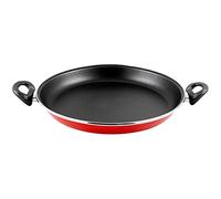 MAGEFESA Praga - Paellera 34cm de Acero vitrificado Exterior Rojo. Antiadherente bicapa Reforzado, aptas para Todo Tipo de cocinas, Especial inducción. 50% de Ahorro energético.