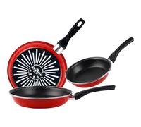 MAGEFESA Set 3 Sarténes, Acero esmaltado vitrificado, Rojo, 18/20/24 cm
