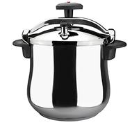 Magefesa Star Bombeada - Olla Express Tradicional 10L, Acero Inoxidable 18/10, Cocina Sana, Para Inducción, Reparto del Calor, Válvula Giratoria