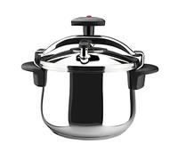Magefesa Star Bombeada - Olla Express Tradicional 6L, Acero Inoxidable 18/10, Cocina Sana, Para Inducción, Reparto del Calor, Válvula Giratoria