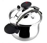MAGEFESA ® Star Plié olla a presión rápida de 6 litros, fácil uso, acero inoxidable 18/10, para todo tipo de cocinas, incluye induccion total, fondo termo difusor, 3 sistemas de seguridad, express