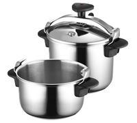 Magefesa Star Recta - Set de Ollas Express Tradicionales de 4 + 6 Litros, Acero Inoxidable 18/10, Todo Tipo de Cocinas, Aptas para Inducción