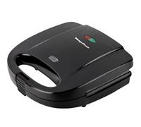 Magefesa Suisse Black - Sanwichera Negra, Capacidad para 2 Sandwiches, Asa Fría al Tacto, Placas Grill Antiadherentes, Sin BPA, Sellado Perfecto