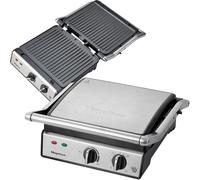 Magefesa Tasty - Grill Eléctrico, 2000W, Planchas Desmontables, Temporizador, Regulador de Potencia, Posición Vertical, Sistema de Apertura 180º