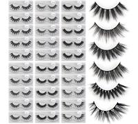 MageFy 30 pares 6 estilos de visn Faux Mink Eyelashes 16 mm-20 mm MISMO NATURAL MIRAR A DRAMTICAS PESAS FNAS HACIDADAS CAYAS CASAS REULibles con ca