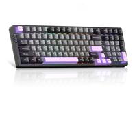 MageGee LIGHT100 - Teclado inalámbrico cremoso, estructura de junta intercambiable en caliente, trimodo 2.4G/USB-C/BT5.0 RGB retroiluminado teclado mecánico para juegos para Win/Mac/PC, tecla PBT