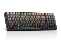 MageGee LIGHT100 Wireless Creamy Keyboard, Gasket Structure Hot Swappable, 2.4G/USB-C/BT5.0 RGB Backlit Mechanical Gaming Keyboard for Win/Mac/PC, 8000mAh Battery, Side Printed PBT Keycap, Black