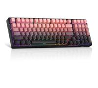 MageGee LIGHT100 Wireless Creamy Keyboard, Gasket Structure Hot Swappable, 2.4G/USB-C/BT5.0 RGB Backlit Mechanical Gaming Keyboard for Win/Mac/PC, 8000mAh Battery, Side Printed PBT Keycap, Pink