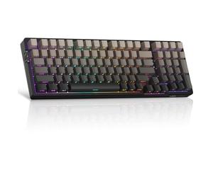 MageGee LIGHT100 Wireless Creamy Keyboard, Gasket Structure Hot Swappable, 2.4G/USB-C/BT5.0 RGB Backlit Mechanical Gaming Keyboard for Win/Mac/PC, 8000mAh Battery, Side Printed PBT Keycap, Black