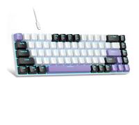 MageGee MK-Box - Teclado mecánico 60% para juegos, color blanco y morado