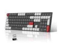 MageGee Moon104 - Teclado mecánico inalámbrico, retroiluminación RGB, modo triple, 2.4 GHz/BT/USB-C, teclado de oficina con cable para computadora/escritorio/PC/portátil/superficie/Smart TV y Windows