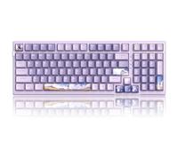 MageGee SKY98 - Teclado mecánico para juegos con junta inalámbrica, 96% teclado cremoso RGB intercambiable en caliente con relleno de sonido de 5 capas, BT/2.4G/USB-C, NKRO para Win/Mac (lavanda,