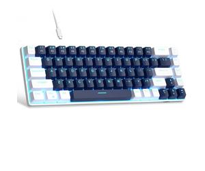 MageGee Teclado Mecánico Gaming | MK-Box Teclado Gaming 60% Mecánico | USB, Anti-ghosting, Teclado Retroiluminado LED RGB (Negro) (Azul)