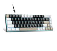 MageGee Teclado mecánico portátil 60% para juegos, minimalista MK-Box RGB retroiluminado compacto 68 teclas teclado de oficina con cable con interruptor marrón para Windows, laptop, PC, Mac
