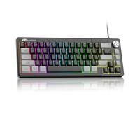 MageGee Teclado mini 60% para juegos, retroiluminado RGB de 68 teclas, teclado ultracompacto, TS68, ergonómico, impermeable, sensación mecánica, teclados de computadora de oficina para PC, Mac, PS4