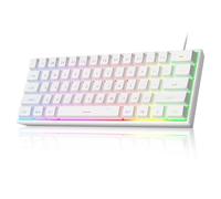 MageGee Teclado mini 60% para juegos, teclado retroiluminado RGB de 61 teclas ultracompacto, TS91 ergonómico, impermeable, sensación mecánica, teclado de computadora de oficina para PC, Mac, PS4, Xbox