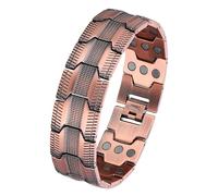 MagEnergy - Pulsera magnética de cobre 99,9% para hombre, imanes 3X de alta intensidad, pulsera ajustable con herramienta de extracción y caja de regalo