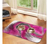 Magenta Black Grey Jewel Tone Fluid Art Swirl,Waterproof Pet Feeding Mat,PU Leather Placemats for Cat Dog Water Bowl,Food Mats,40x60cm