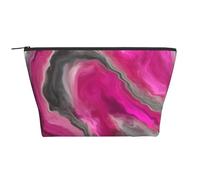 Magenta Negro Gris Joya Tono Fluido Arte Remolino, Bolsa de artículos de tocador Bolsa de Maquillaje Bolsa de cosméticos Bolsa de artículos de tocador de Viaje portátil