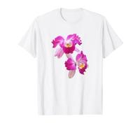 Magenta Pink Cattleya Laelia Purpurata Orquídea 2 Formas Mania Camiseta gráfica económica, Hombre, Blanco, L