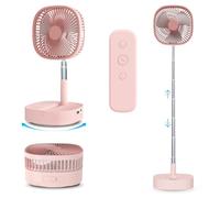 Magesh Ventilador de pedestal oscilante portátil y control remoto, rotación de 120°, plegable 3 en 1, ventilador de escritorio, antideslizante, 7200 mAh, recargable, telescópico de 4 velocidades,