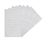 Magfok - Parches con diseño de letras de planchar, color blanco, transferencia de 1,90 cm, 4 hojas