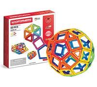 Magformers 62-Piece Magnetic Building Blocks Tiles Toy. Magnetic Stem Toy with Squares, Triangles, Pentagons with Sealed Magnets That Rotate. Used In Schools For Maths and Geometry.