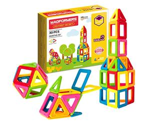 Magformers My First 30-Piece Magnetic Construction Set In Bright Solid Colours. Helps with Maths Learning and Makes Fun 3D Models, Multicolor