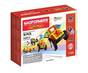 MAGFORMERS Wow Plus 707020 - Juego de Bloques magnéticos para niños (18 Piezas)