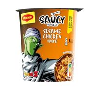 MAGGI Saucy Noodles Fideos instantáneos sabor Pollo y Sésamo - Vaso 8x75 g