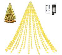 MAGGIFT Cadena de luces Christbaum de 3 m, 16 hilos, 480 LED, luz blanca cálida, para exterior con enchufe/mando a distancia/8 modos/temporizador/regulable, IP67 resistente al agua, para árbol de