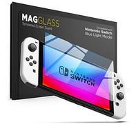 Magglass Protector de pantalla compatible con Nintendo Switch OLED (2021) Protector de cristal templado con bloqueo de luz azul (Anti-Bluelight para reducir la fatiga ocular)