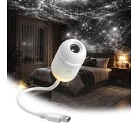 Maghrozi Proyector de luz nocturna estrellada con láminas de proyección HD, proyector de luz de estrellas LED regulable con diseño flexible de 360°, romántica, para decoración del dormitorio (luz + 1