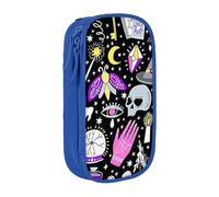 Magia Bruja Brujería Bohemia Dibujo Impreso Práctico Estuche Multicompartimento Oficina Viajes Escuela Arte Suministros Diarios, Blue, Talla única, Bolsillo para el paquete
