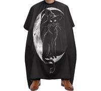 Magia De La Luna Negra Del Gato Unisex Capas De Corte Peluquería Con Cierre A Gancho Capas Cortar Pelo Ligero Capa De Barbero Para Salón Cortes Y Colores Peinado 168X140Cm