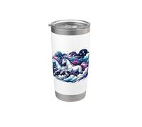 Magia del cielo Unicornios galopantes Caballos Pareja Amor Vaso térmico de acero inoxidable de doble pared