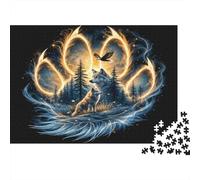 Magia del Espíritu del Lobo 1000 Piezas Cartón Resistente Rompecabezas Clásicos Fans De Adolescentes 12-18 Años Alivio del Estrés Decoración De Paredes 70x50cm/1000pcs