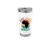 Magia del maestro negro | Educador negro | Profesor negro Vaso térmico de acero inoxidable de doble pared