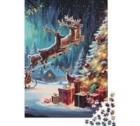 Magia del Reno Fantasía Invernal Rompecabezas de 1000 Piezas Papel Reciclado para Adultos Juego Educativo Relajante 38x26cm/1000pcs