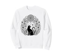 Magia Floral de Mandala de Gato Bruja Celestial Sudadera