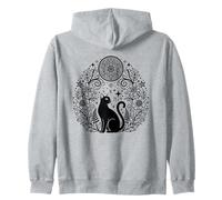 Magia Floral de Mandala de Gato Bruja Celestial Sudadera con Capucha