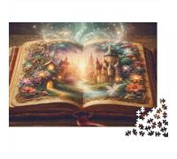Magia Libro Fantasía Rompecabezas de 1000 Piezas para Adultos Libro Encantado con Mundo de Hadas Premium Grueso Resistente Vibrante Desafiante Juego Familiar 52x38cm/1000pcs