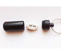 Magia Messaggio Bean Good Luck In Black impermeable della capsula portachiavi/Pill Box/natale