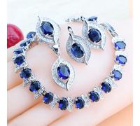 Magia Natural Arco Iris Circonita Conjuntos de Joyería 925 Boda de Plata para Mujeres Anillos Colgante Collar Pendientes Pulseras Conjunto Nupcial