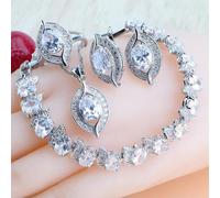 Magia Natural Arco Iris Circonita Conjuntos de Joyería 925 Boda de Plata para Mujeres Anillos Colgante Collar Pendientes Pulseras Conjunto Nupcial