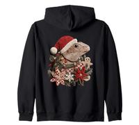 Magia navideña de Lagarto con Sombrero de Santa Sudadera con Capucha