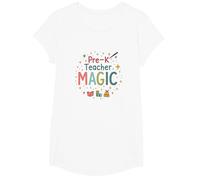 Magia para Maestros de prekínder: inspiración Brillante en el Aula Camiseta, Niñas, Blanco, Grande