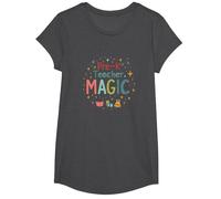 Magia para Maestros de prekínder: inspiración Brillante en el Aula Camiseta, Niñas, Jaspeado Oscuro, Grande